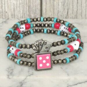 Western Casino Theme Beaded Bracelet
